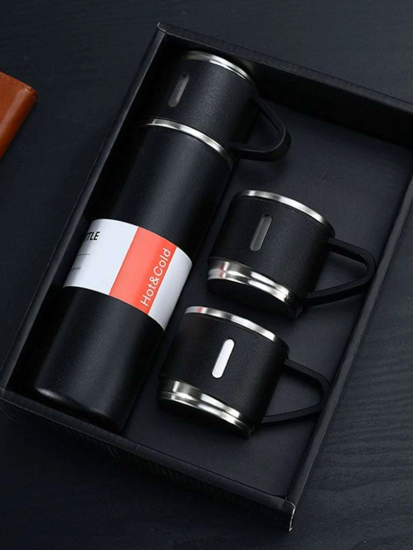 Black Double Layer Thermal Stainless Steel Mug Set mi maiv