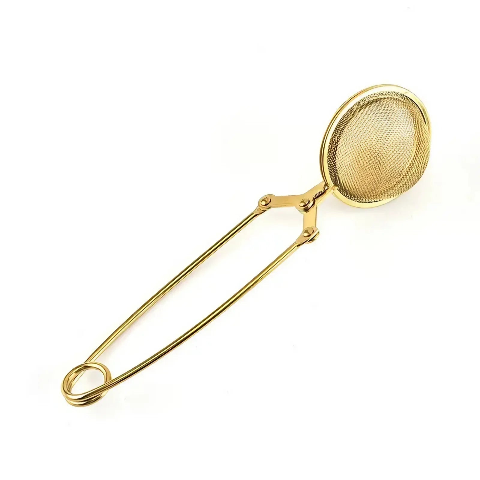 Gold Stainless Steel Snap Ball Mesh Loose Leaf Tea Infuser mi maiv