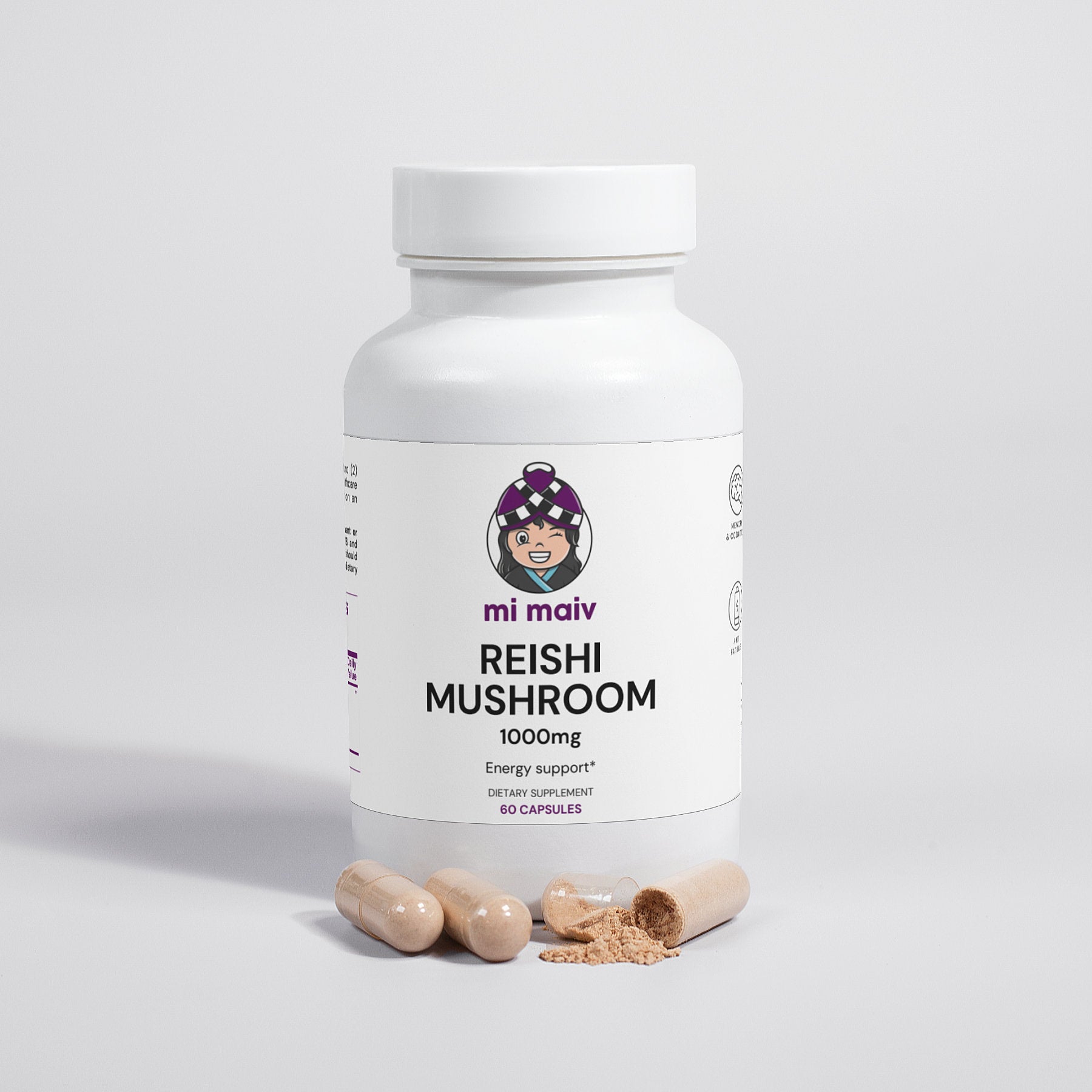 Reishi Mushroom 1000 mg, Capsules, 60 ea