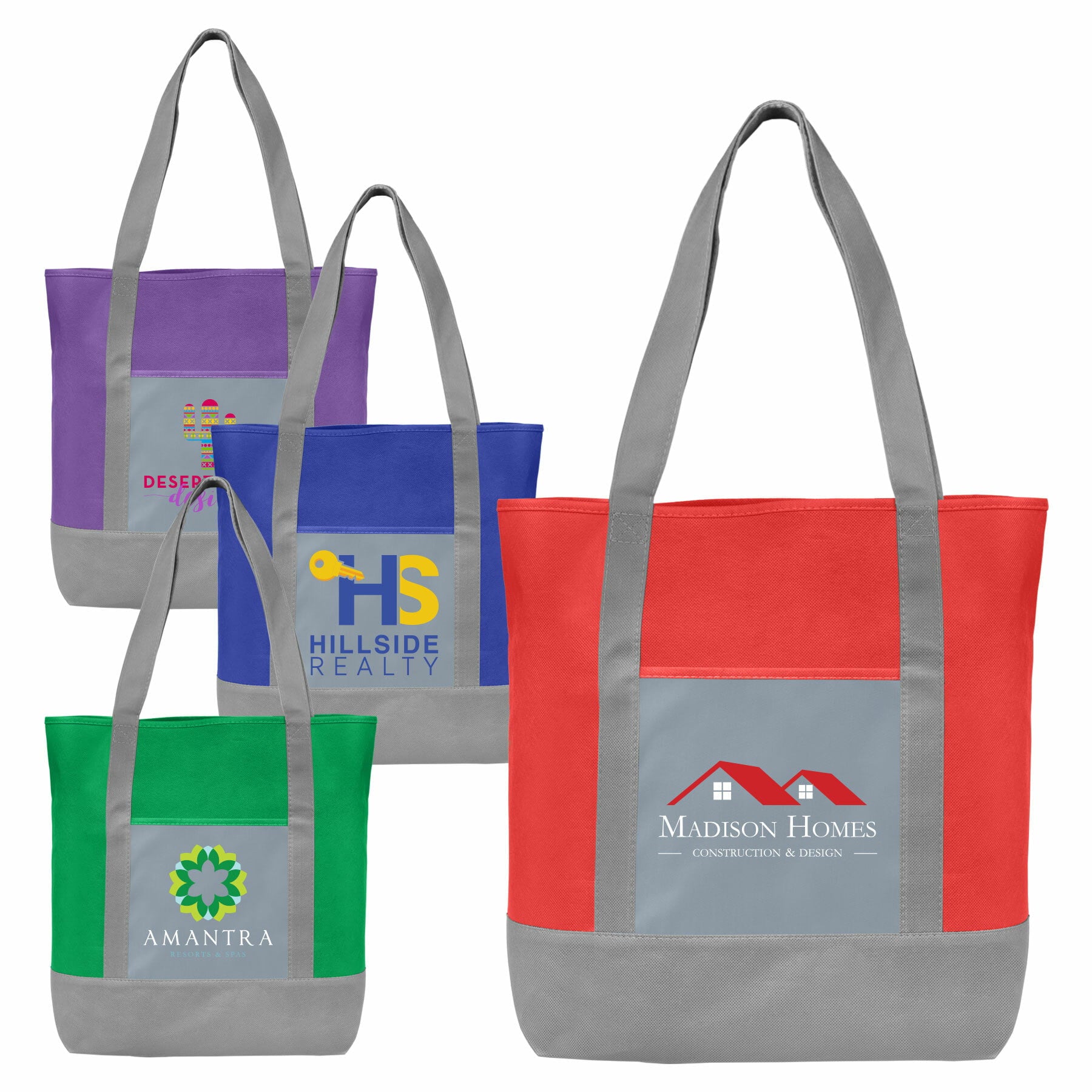 Glenwood - Non-Woven Tote Bag with 210D Pocket - ColorJet