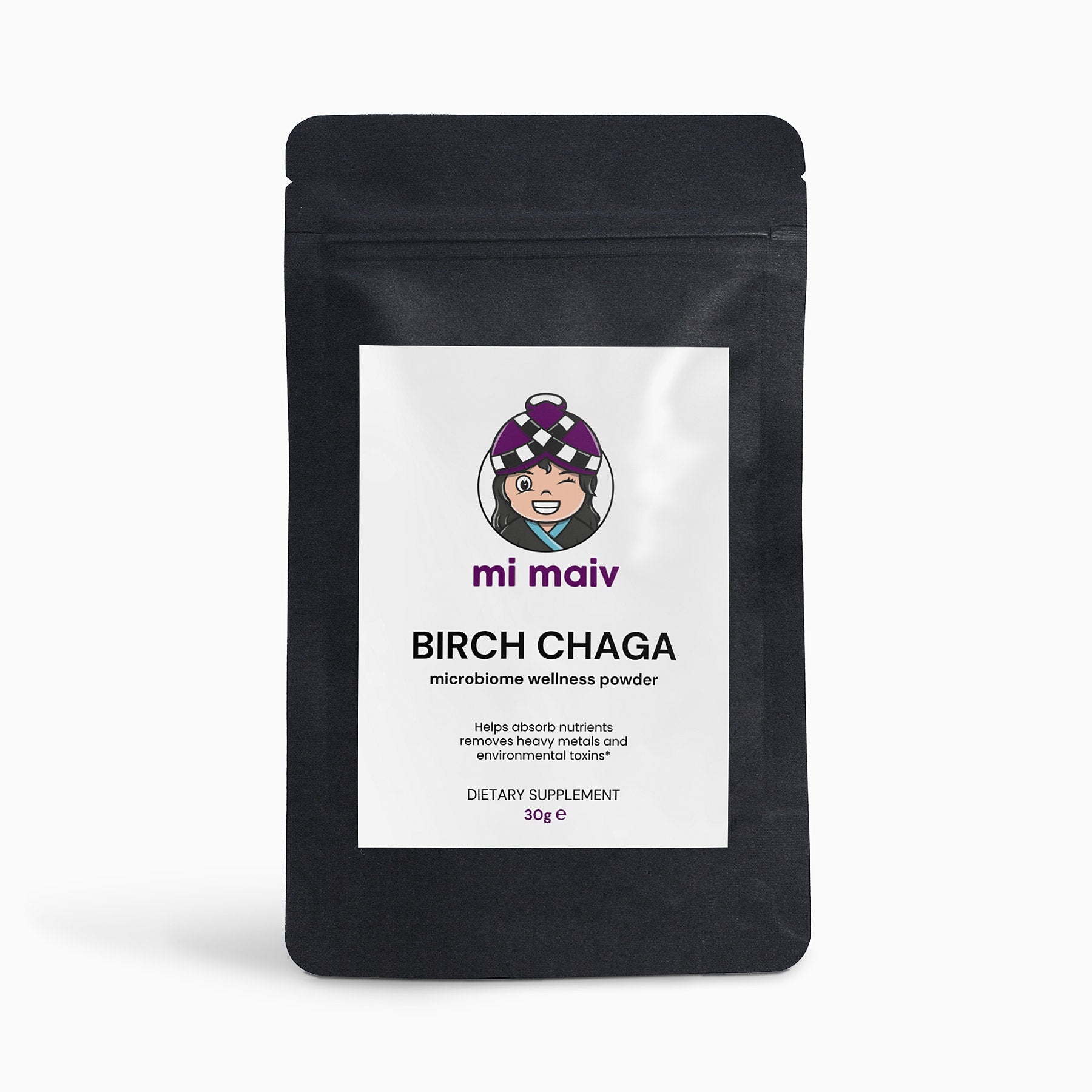 Birch Chaga Microbiome Wellness Powder, 30g mi maiv