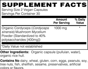 Cordyceps Mushroom 1000 mg, Capsules, 60 ea mi maiv