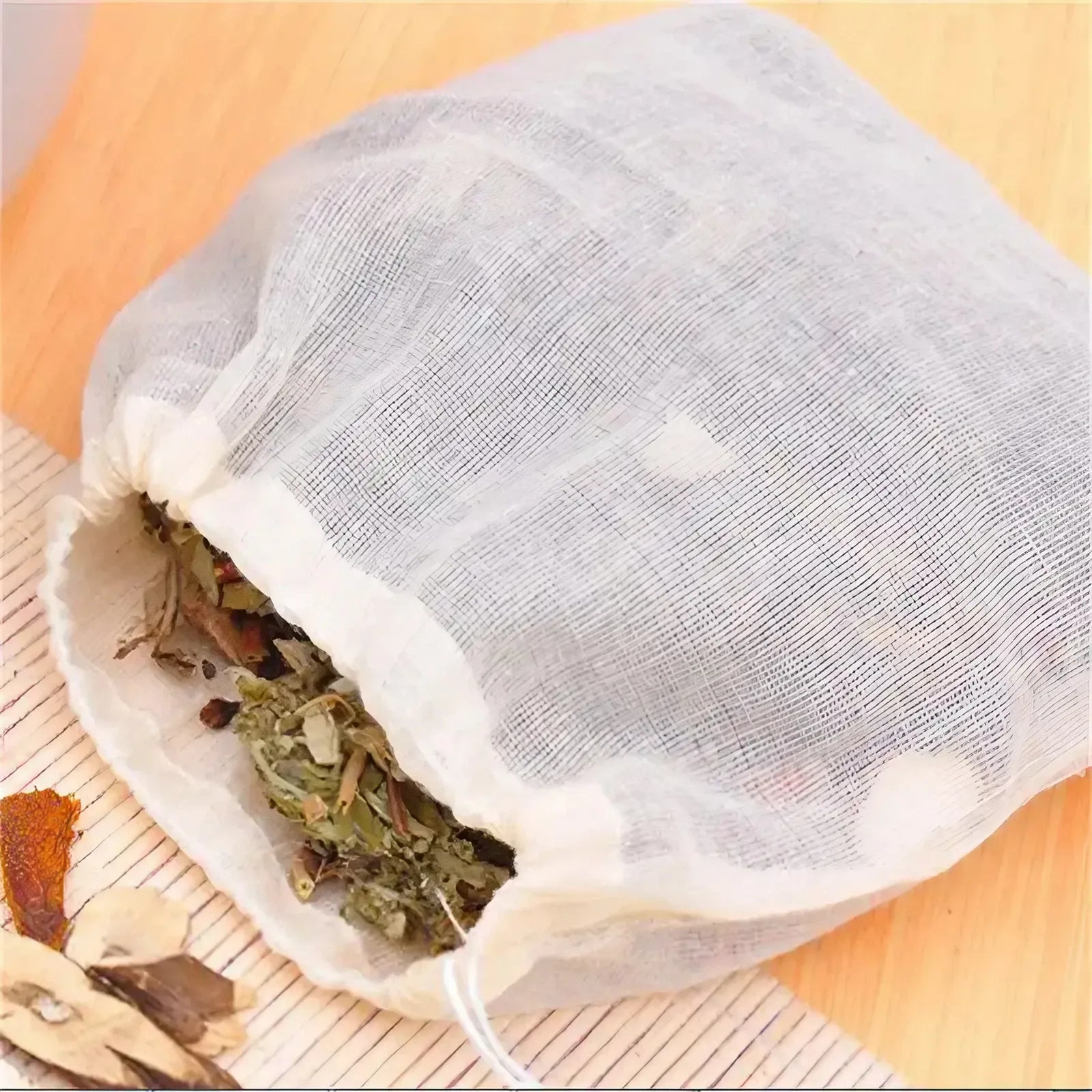 Cotton Muslin Drawstring Reusable Bags for Teas, Herbs, and Spice mi maiv