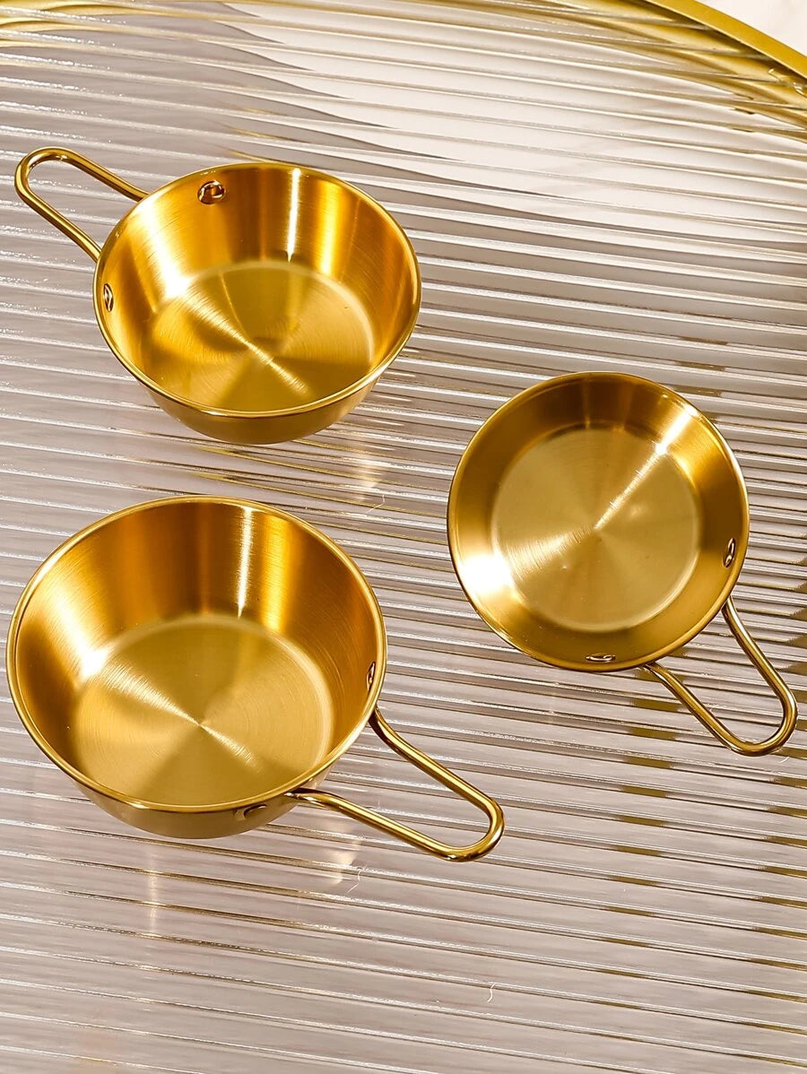 Gold Stainless Steel Bowl with Handle Set mi maiv