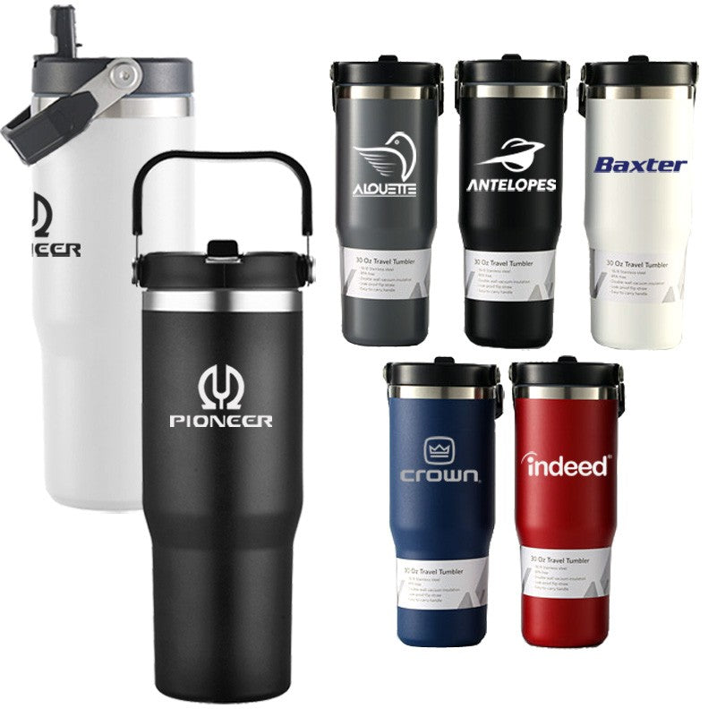 30 oz. Flip Straw Stainless Steel Double-walled Tumbler